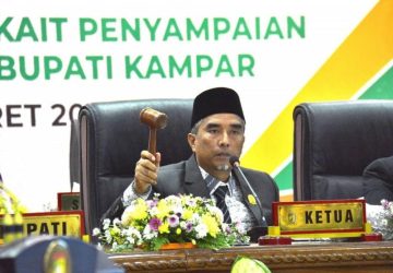 Rapat Paripurna Istimewa, DPRD Kampar Dengar Pidato Bupati dan Wakil Bupati Penyampaian Visi dan Misi