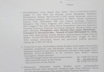Sangat Disayangkan, Proyek Pembangunan Jalan Lasarasiwalubanua-Lewuoguru II Kec.Ma’u Diduga Adanya Indikasi Korupsi