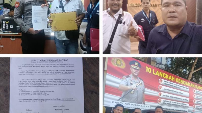 PT.DIA, MP Resmi Dilaporkan ke Polda Kepri, Terkait Reklamasi Ilegal dan Perusakan Mangrove