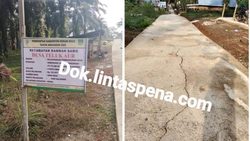 Kades Teluk Aur Larang Wartawan Beritakan Kasus Dugaan Korupsi di Proyek Pembangunan Semenisasi Jalan Lingkungan Dusun Aur Candra