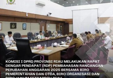 Komisi I DPRD Riau Gelar RPD Bahas Perubahan Tahun Anggaran 2025 Bersama Biro Hukum Setda