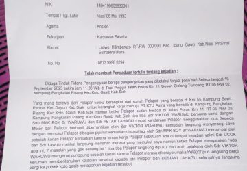 Menius Minta Polsek Koto Gasib Amankan Terduga Pelaku Pengeroyokan Terhadap Dirinya