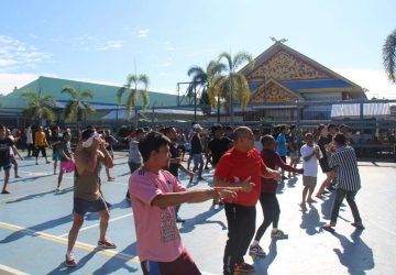 Warga Binaan Antusias Ikuti Senam Bersama di Lapas Kelas IIA Pekanbaru
