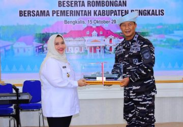 Tiba di Negeri Junjungan, Danlanal Dumai Ramah Tamah Di Pemkab Bengkalis
