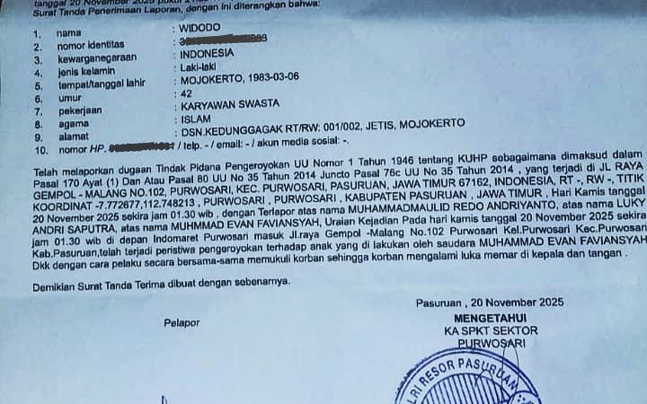 Akibat Kasus Pengeroyokan di Pasuruan, Polisi Minta CCTV Indomart Purwosari