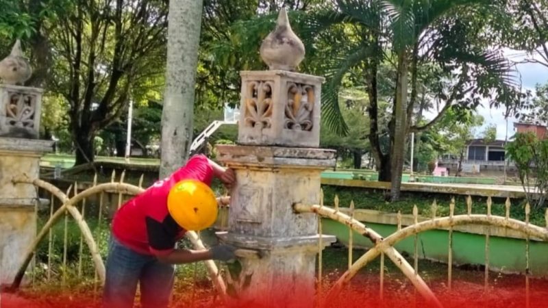 Renovasi Pagar Taman Kota Pasir Pengaraian Jadi Bentuk Nyata Dukung Pembangunan Rohul