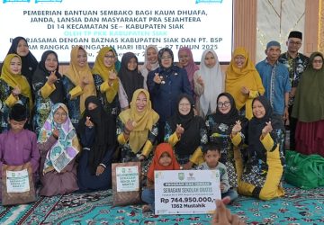 PKK Siak-BSP Kolaborasi Salurkan Bantuan Sembako Untuk Keluarga Pra-Sejahtra