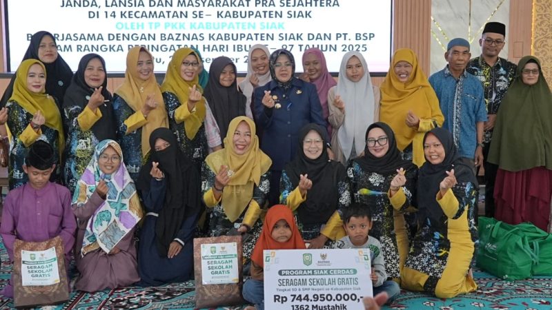 PKK Siak-BSP Kolaborasi Salurkan Bantuan Sembako Untuk Keluarga Pra-Sejahtra