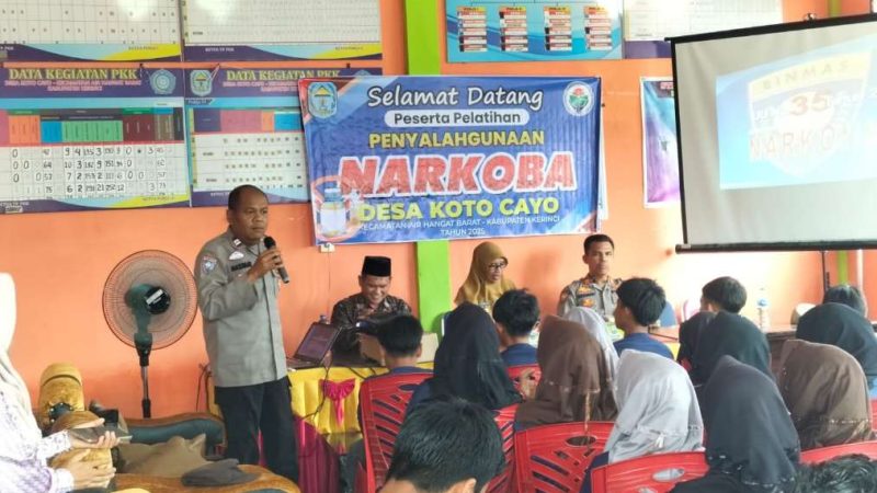 Desa Koto Cayo Gelar Penyuluhan Pencegahan Narkoba, Kenakalan Remaja Bersama Polsek Air Hangat
