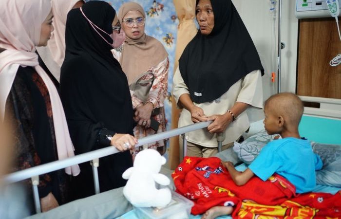 Kunjungan Kemanusiaan, Plt Ketua TP PKK dan Ketua DWP Riau Jenguk Anak Gizi Buruk di RSUD Arifin Achmad