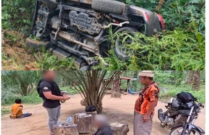 Kejar-kejaran hingga Mobil Terbalik, Polda Riau Ringkus Dua Pengedar Sabu di Rokan Hilir