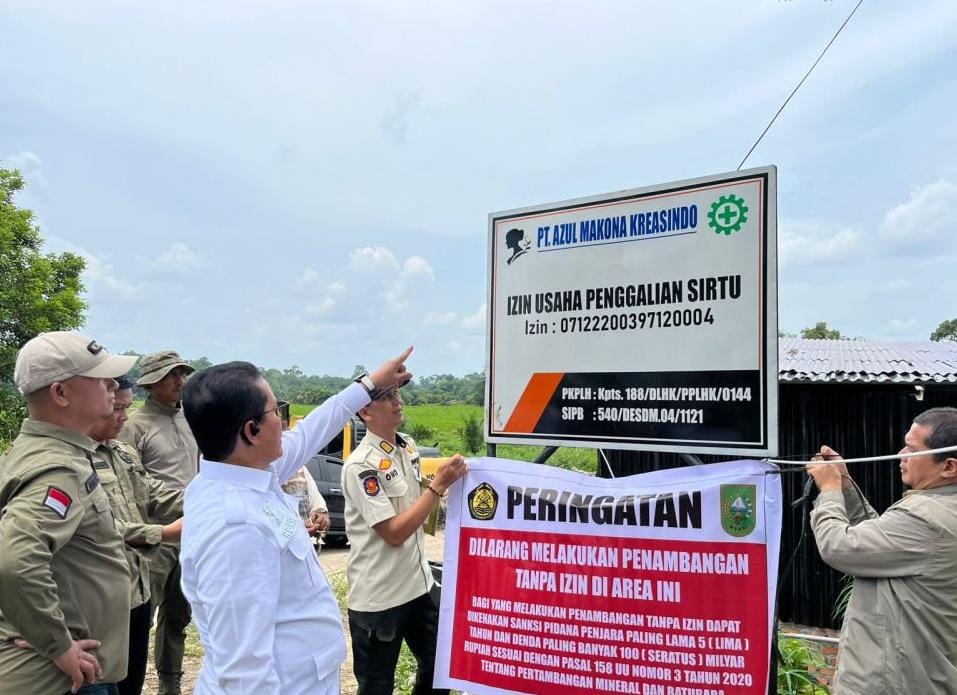 Sidak Galian C di Kampar, Pemprov Riau Segel Tambang Ilegal PT Azul Akona Kreasindo