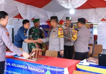 Kapolres Inhil AKBP Farouk Oktora bersama Jajaran Cek Pos Pengamanan dan Pelayanan Idul Fitri 1447 H
