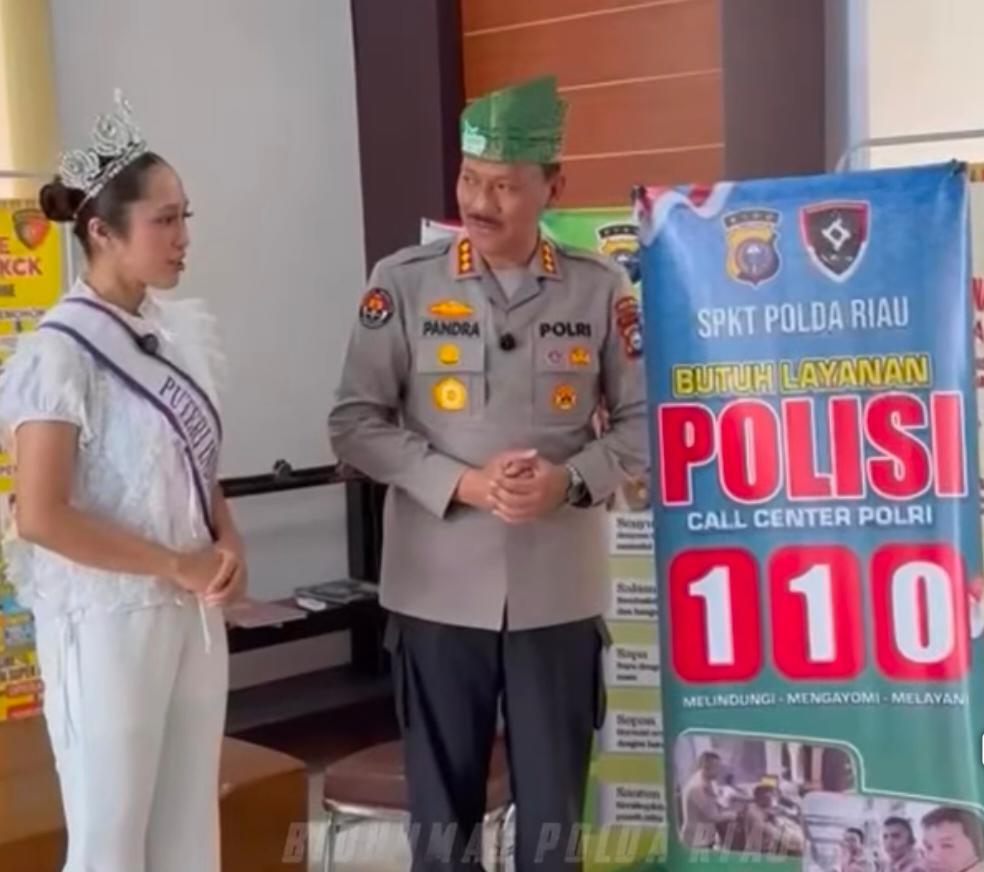 Kenalkan Program Unggulan Kapolda Riau, Kabid Humas Sambut Hangat Puteri Indonesia Perwakilan Riau