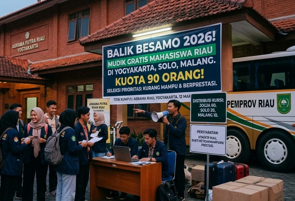 Mahasiswa Riau di Yogyakarta Sambut Antusias Program "Balek Besamo 2026" Gratis dari Pemprov
