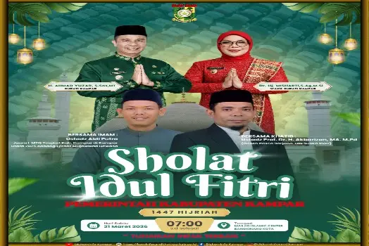 Hadirkan Ustadz Prof Akbarizan, Pemkab Kampar Gelar Shalat Idul Fitri 1447 H di Masjid Al Ihsan Islamic Center