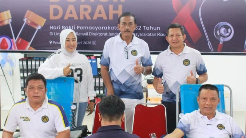 Wujud Kepedulian Sosial, Pegawai Lapas dan Rutan se-Riau Gelar Aksi Donor Darah