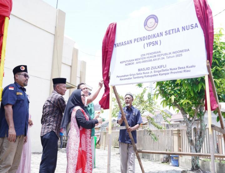 Wujudkan Generasi Qur’ani, Wabup Kampar Resmikan YPSN dan Letakkan Batu Pertama Pembangunan MDTA di Desa Kualu