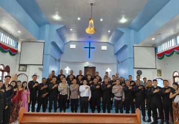 Jaga Kondusivitas Pasca Aksi Demo, Kapolsek Panipahan Gelar Cooling System dan Sambangi Jemaat Gereja HKBP