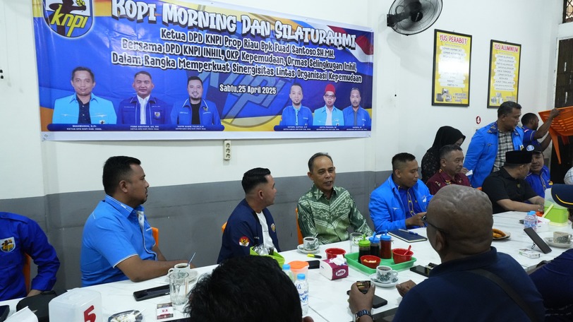 Sinergi Membangun Daerah, KNPI Inhil Gelar Kopi Morning Bersama Bupati dan Kejari