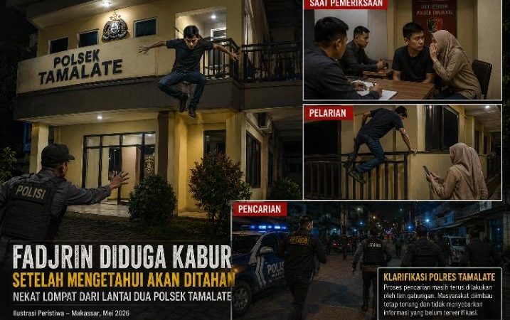 Manfaatkan Celah Pengawasan, Terduga Pelaku Kejahatan Kabur Lompat dari Lantai Dua Polsek Tamalate