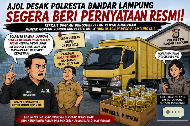 AJOL Desak Polresta Bandar Lampung Transparan Terkait Dugaan Penggerebekan Minyakita