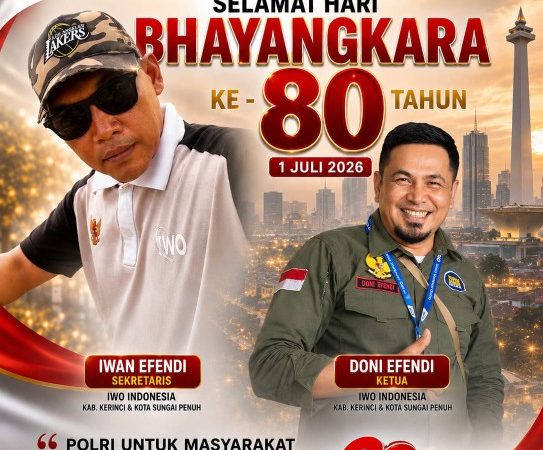 HUT Bhayangkara ke-80: DPD IWOI Sungai Penuh–Kerinci Ucapkan Selamat dan Puji Kinerja Polri