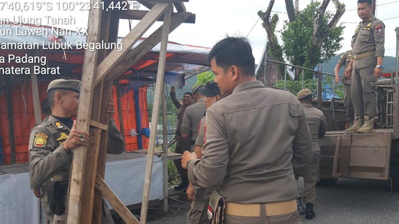 Gunakan Fasum Tanpa Izin, Lima Lapak PKL di Lubuk Begalung Diamankan Petugas