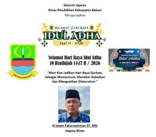 iklan dinas pendidikan kebudayaan Bekasi selamat hari raya idul adha 1447 H/ 2026