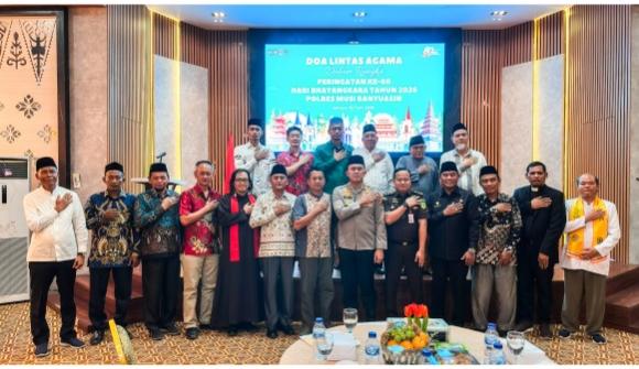 Doa Bersama Lintas Agama Jadi Simbol Persatuan Sambut Hari Bhayangkara ke-80 di Muba