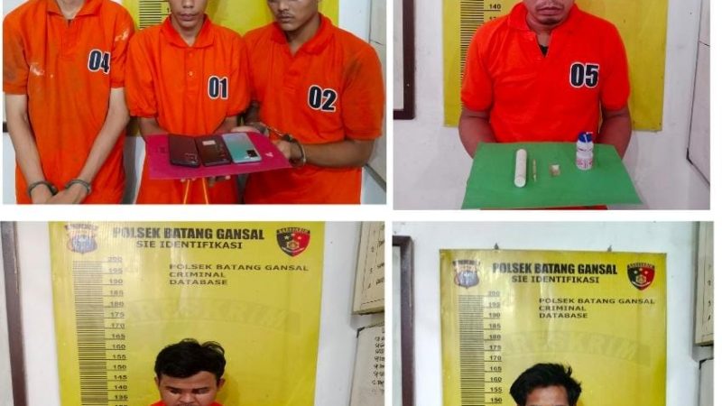 Kurang Dari 24 Jam, Polsek Batang Gansal Ringkus 6 Penjahat Narkotika di Inhu