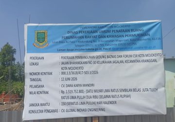 DPUPR Perakim Kota Mojokerto Anggarkan Rp1,5 Miliar, Proyek BAZNAS Garapan CV Dara Karya Mandiri Dinilai Minim Ketelitian Administrasi