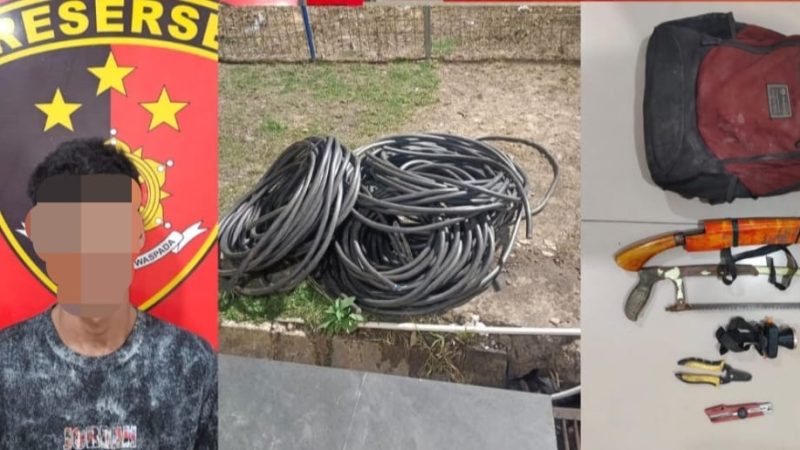 Curi Kabel Proyek Senilai Rp72,8 Juta, Pemuda 22 Tahun Dibekuk Polsek Lawang Kidul