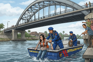 Nekat Lompat dari Jembatan Leighton I, Remaja 18 Tahun di Pekanbaru Diselamatkan Polisi
