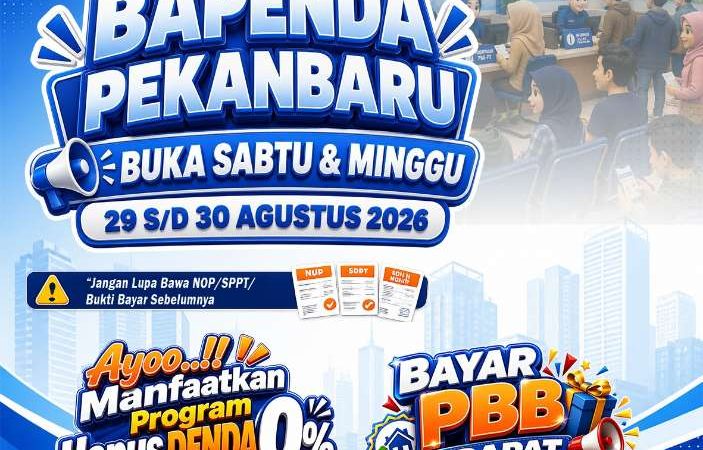 Bayar Pajak Akhir Pekan, Bapenda Pekanbaru Buka Layanan Khusus PBB-P2