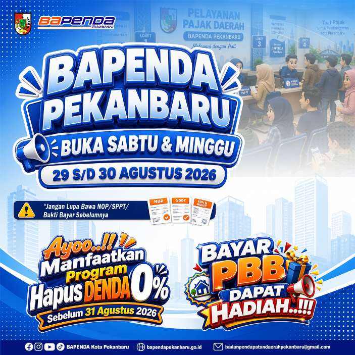 Bayar Pajak Akhir Pekan, Bapenda Pekanbaru Buka Layanan Khusus PBB-P2