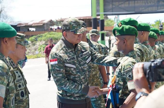 Perkuat Pertahanan Wilayah, Menhan Sjafrie Sjamsoeddin Tinjau Pembangunan Dua Yonif Teritorial di Riau