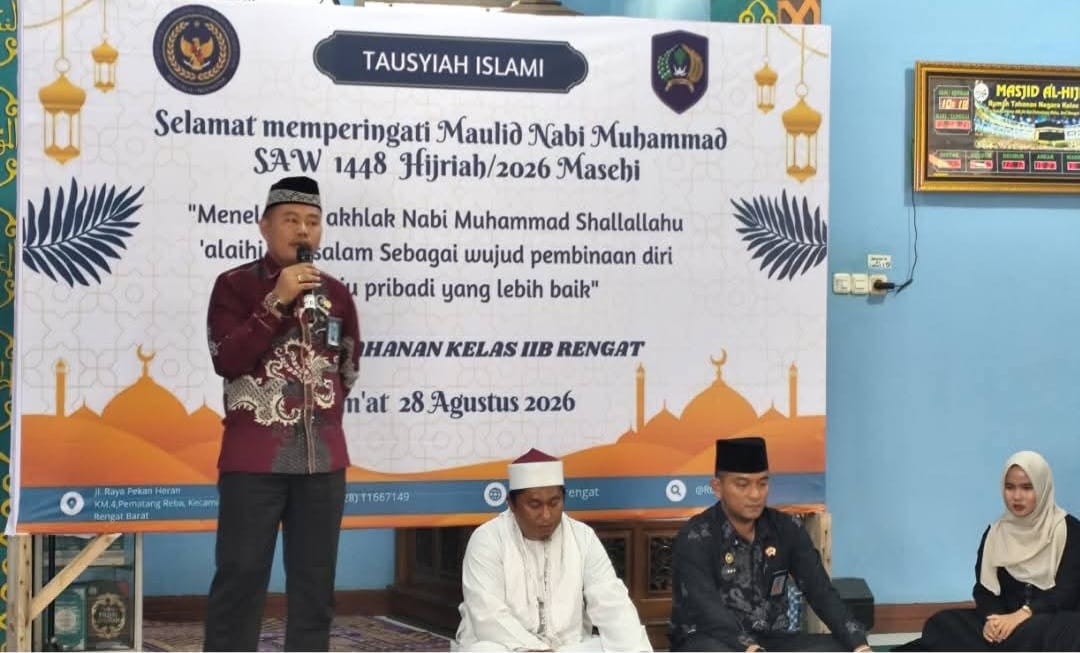 Peringati Maulid Nabi 1448 H, Rutan Rengat Gelar Tausiah Islam dan Hadroh untuk Warga Binaan