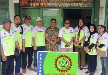 Ketua PC FSP KEP SPSI Audiensi ke Kodim 0404 Muara Enim