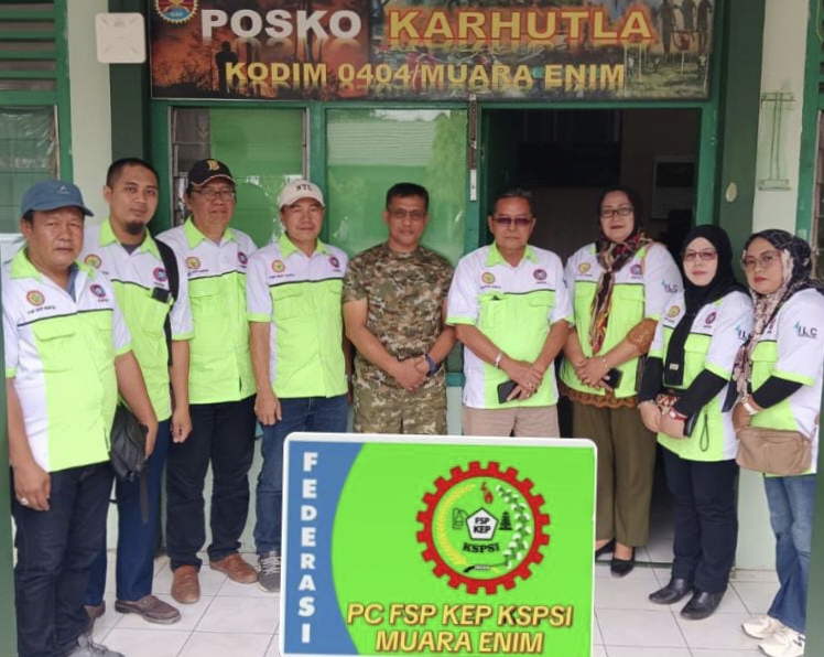 Ketua PC FSP KEP SPSI Audiensi ke Kodim 0404 Muara Enim
