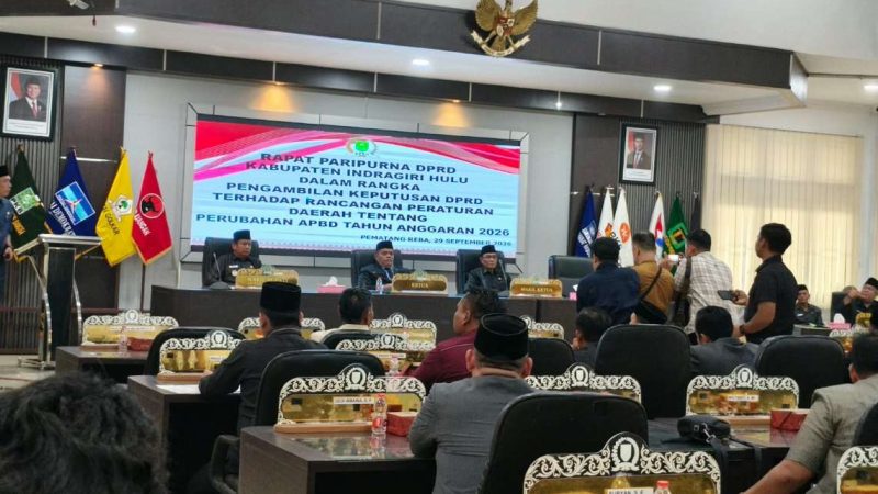 BREAKING: Ranperda Perubahan APBD Inhu 2026 Ditolak DPRD, Voting 25 vs 13 – 4 Fraksi Kirim Surat Penolakan