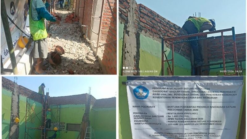 Proyek Revitalisasi SDN Suko 1 Sidoarjo Rp1,6 Miliar Dipertanyakan, K3 & APD Diduga Diabaikan