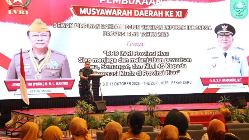 Pangdam XIX/Tuanku Tambusai Hadiri Musda XI LVRI Riau, Tekankan Pewarisan Nilai Perjuangan