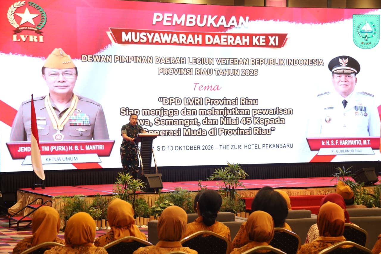 Pangdam XIX/Tuanku Tambusai Hadiri Musda XI LVRI Riau, Tekankan Pewarisan Nilai Perjuangan