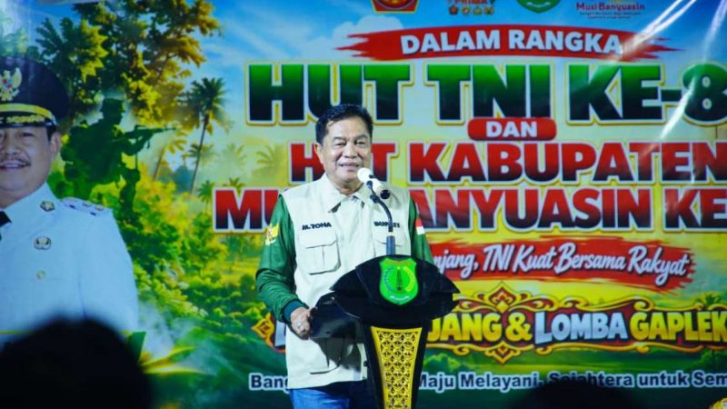 Meriahkan HUT TNI dan Muba, Bupati Toha Tohet Buka Lomba Senjang dan Gaplek