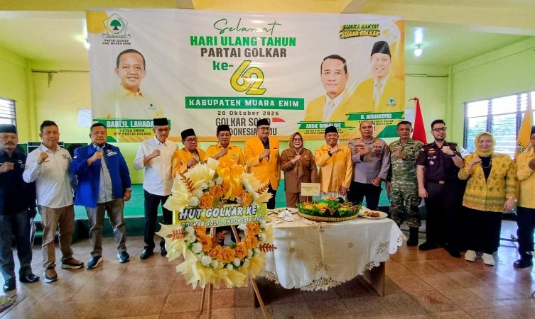 Hadiri HUT ke-62 Golkar di Muara Enim, Plt. Bupati Sumarni Apresiasi Kontribusi Nyata Partai bagi Daerah