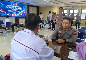 75 Tahun Humas Polri Mengabdi, Polres Inhu Gelar Bakti Kesehatan Donor Darah