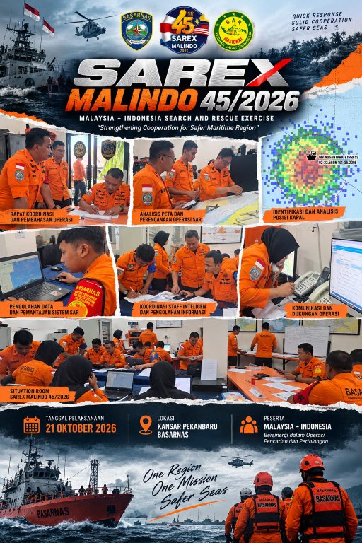 Simulasi Feri Meledak di Selat Malaka, Indonesia-Malaysia Gelar Latihan SAR Bersama SAREX MALINDO 2026
