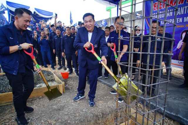 Bupati Toha Letakkan Batu Pertama Pembangunan Kantor DPD NasDem Muba