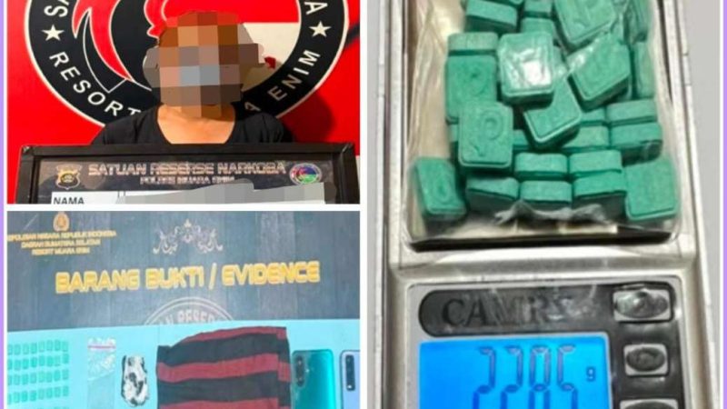 Polisi Gagalkan Transaksi Ekstasi berlogo Tik Tok Sebanyak 50 Butir di Muara Enim
